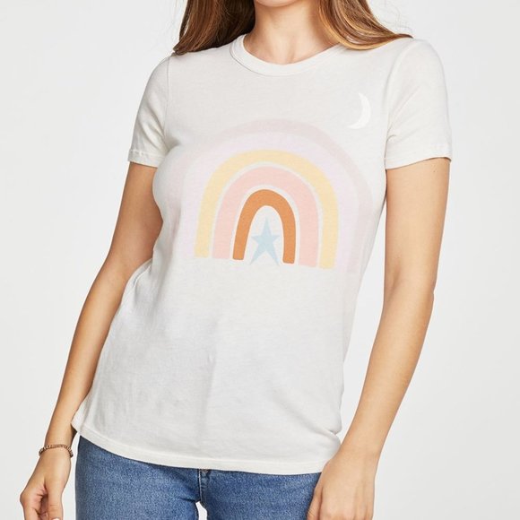 Chaser CW7393 Gauzy Cotton Moonshine Tee Au Lait - Picture 2 of 2